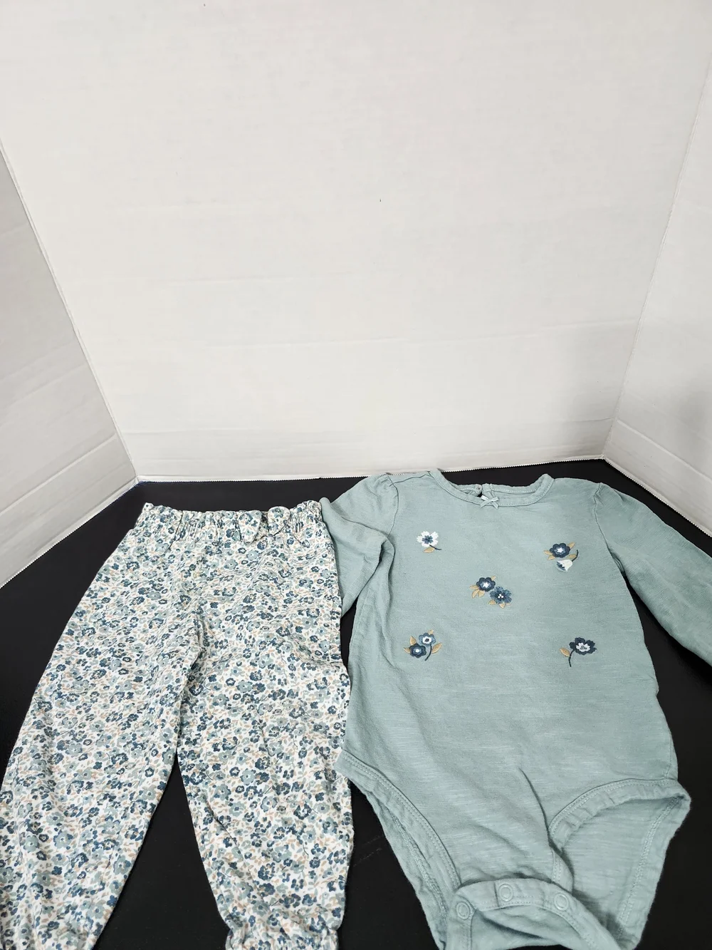 Girls 18 Months Matching Outfits 2 Sets Polka Dots Floral Long Sleeve Pants